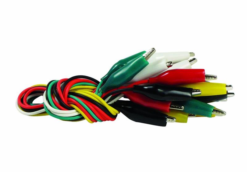 10pc Metered Colored Insulating Test Lead Cable Set Double Ended Alligator Clips 